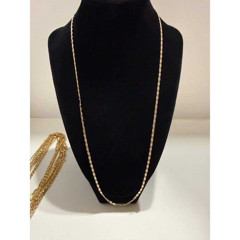 dainty gold nugget cuban necklace chain 24 inch 2.25mm 14k gold filled